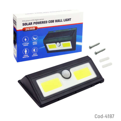 2 PACK Outdoor Or Garden Lights 48 COB Led Solar Wall Light 2638B