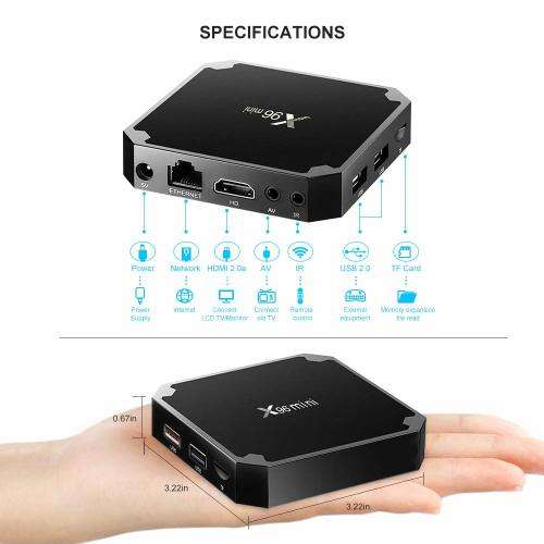 Android 7.1.2 TV Box, X96 Mini Android TV Box  WiFi 2.4GHz / H.265 4K HD Smart Media Player