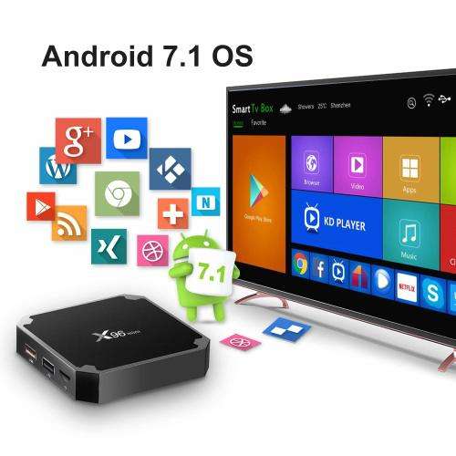 Android 7.1.2 TV Box, X96 Mini Android TV Box  WiFi 2.4GHz / H.265 4K HD Smart Media Player