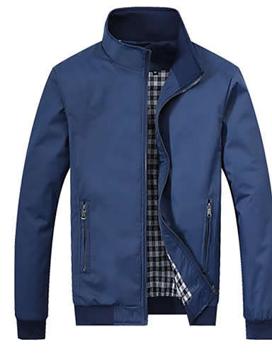 Julius Jet  Men's Going out Spring & Fall Regular Jacket, Color Block Round Neck Long Sleeve Polyest