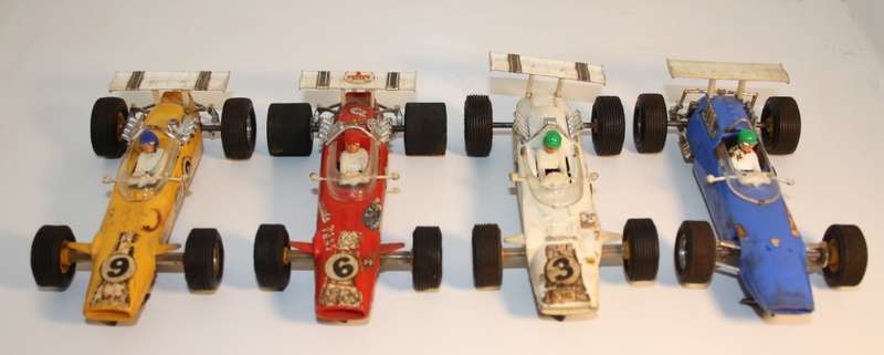 Vintage Scalextric set of 4 Racers