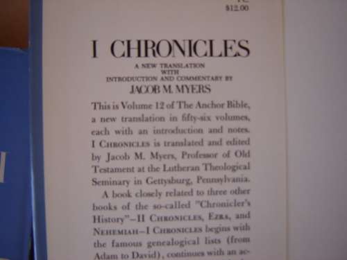 The Anchor Bible 3 x Books Proverbs Ecclesiastes, 1 Chronicles, Ezra Nehemiah