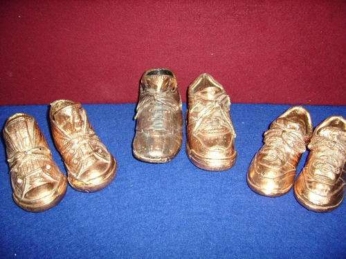 6 x BABIE'S-COPPER SHOE'S(2 X PAIR'S- 2 ODD)Crazy Wednesday Auction-R1.00 START.
