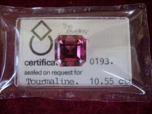 A RARE 10.55 CTS-VIOLET RED TOURMALINE-SEALED & CERTIFIED-LOW START.