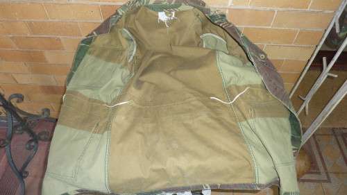4) RHODESIAN ARMY CAMO (BRUSHSTROKE)-BUSH JACKET-WITH LOWER BACK ZIP & ELBOW PADS-GOOD CONDITION-LOW