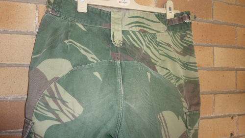 A PAIR OF ORIGINAL- RHODESIAN CAMO (BRUSHSTROKE ) TROUSER-GOOD CONDITION-SIZE MEDIUM-LOW START!