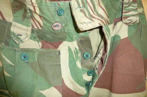 3)AN ORIGINAL RHODESIAN ARMY CAMO-BRUSHSTROKE-TROUSER-IN GOOD CONDITION-SIZE-AROUND 36