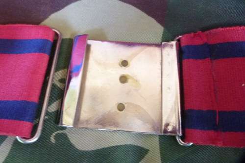 1) RHODESIAN CORPS OF ENGINEERS-COMPLETE STABLE BELT WITH ENAMEL BUCKLE BADGE-LOW START!