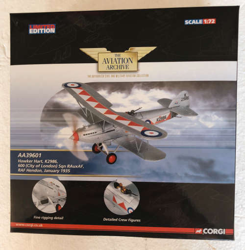 DIE-CAST LIMITED EDITION CORGI HAWKER HART K2986