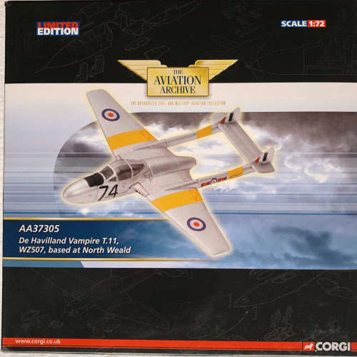 DIE-CAST CORGI LIMITED EDITION De HAVILLAND VAMPIRE T.11