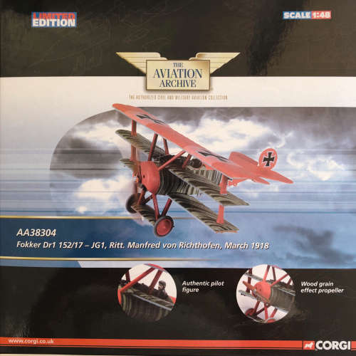DIE-CAST CORGI LIMITED EDITION FOKKERDR1 MANFRED von RICHTHOFEN