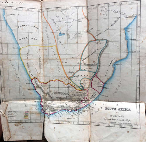 1859 HALL`S GEOGRAPHY OF SOUTH AFRICA INCLUDING MAP