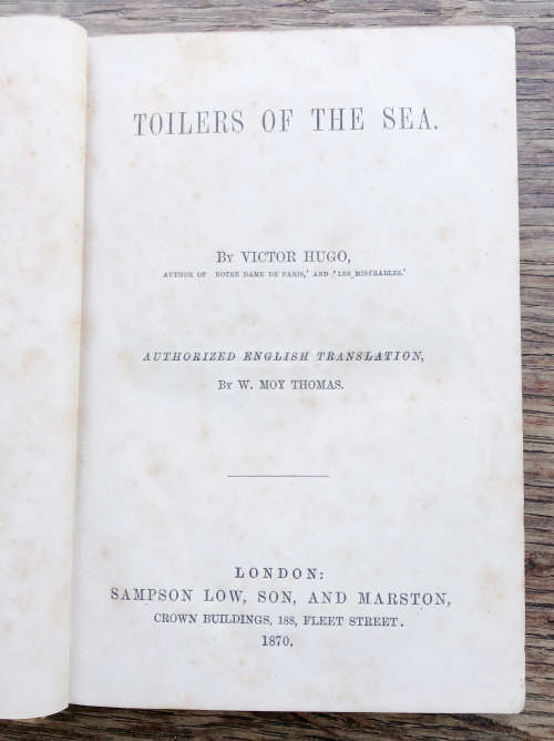 1870 TOILERS OF THE SEA BY VICTOR HUGO