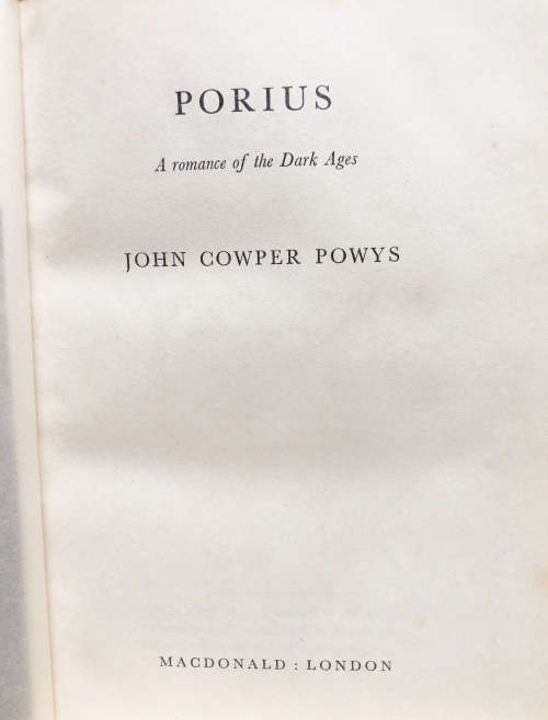 PORIUS BY JOHN COWPER POWYS FIRST EDITION LIMITED EDITION AUTOGRAPHED