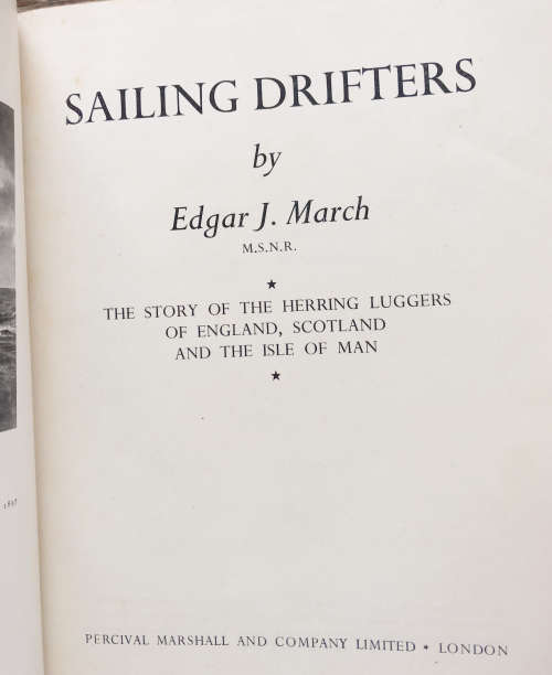 SAILING DRIFTERS BY EDGAR J MARCH FIRST EDITION