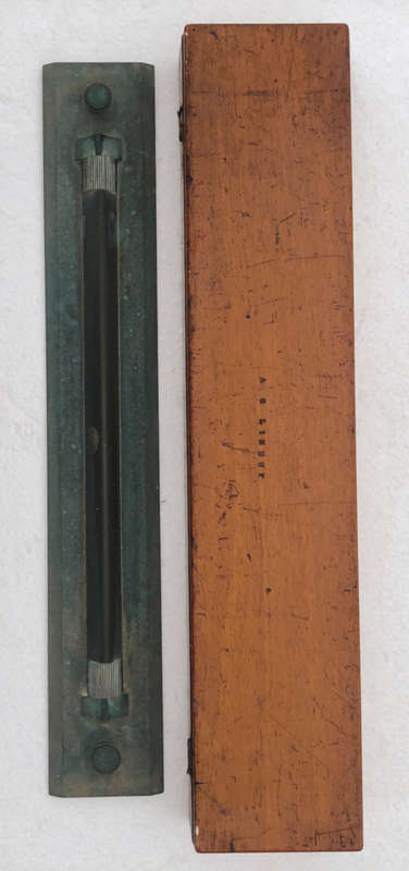 BRASS PARALLEL RULE IN ORIGINAL MAHOGANY BOX