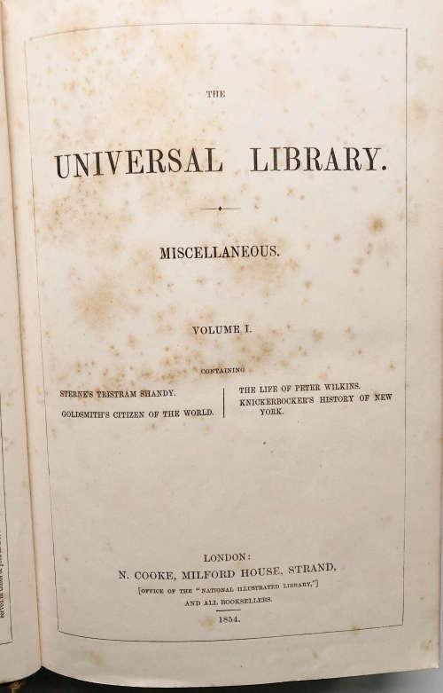 1854 THE UNIVERSAL LIBRARY MISCELLANEOUS VOLUME 1