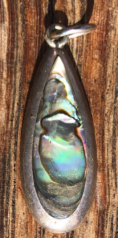 ART DECO SILVER MOTHER OF PEARL PENDANT SIGNED `SFC`