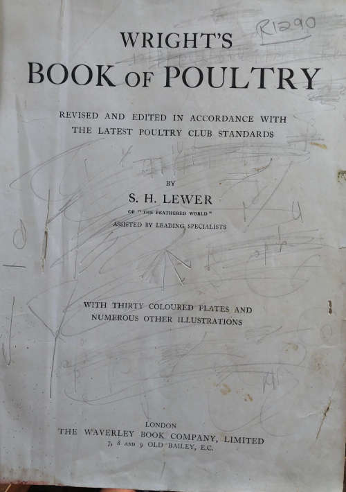 WRIGHT`S BOOK OF POULTRY BY S H LEWER