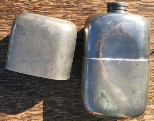 LARGE HIP FLASK SIGNED JAMES DIXON AND SONS SHEFFIELD