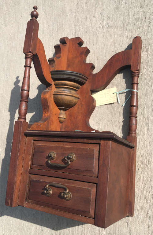 BURMESE TEAK WHATNOT WITH TWO DRAWERS
