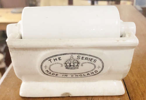 ANTIQUE `THE SERIES` PORCELAIN POSTAGE STAMP BASIN