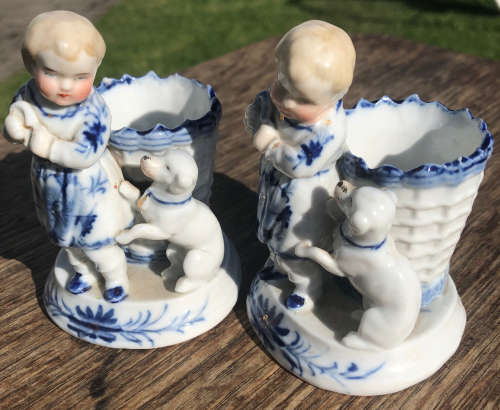 ANTIQUE PAIR OF SPILL VASES