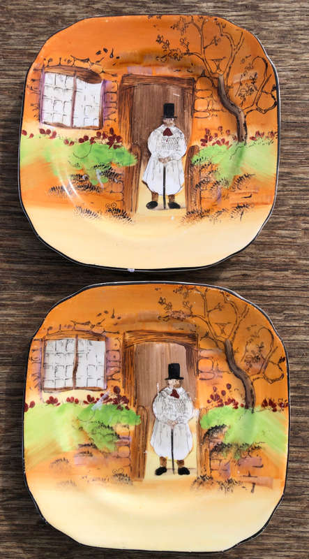 ROYAL DOULTON PAIR OF ZUNDAY SMOCKS CAKE PLATES