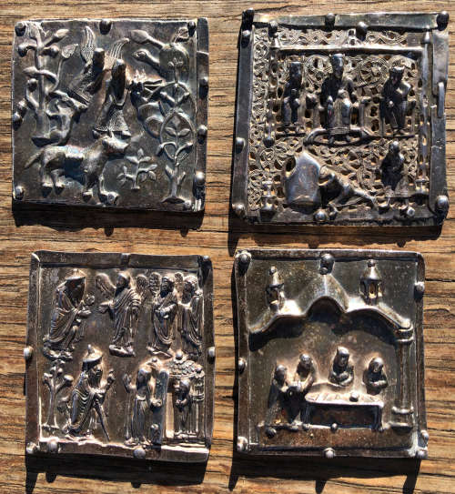 SILVER RELIGIOUS PLAQUES HALL MARKED CONTINENTAL