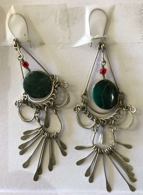 ART DECO VINTAGE PAIR OF SILVER EARRINGS