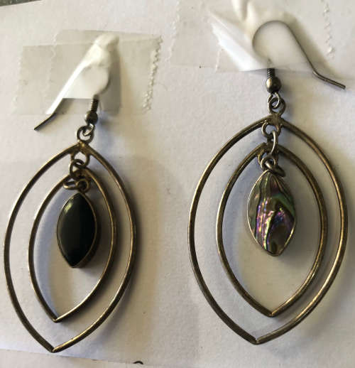 ART DECO PAIR VINTAGE SILVER EARRINGS