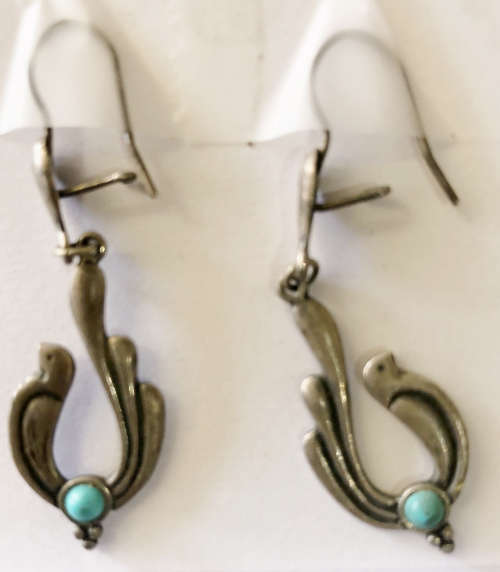 ART DECO PAIR OF VINTAGE SILVER EARRINGS