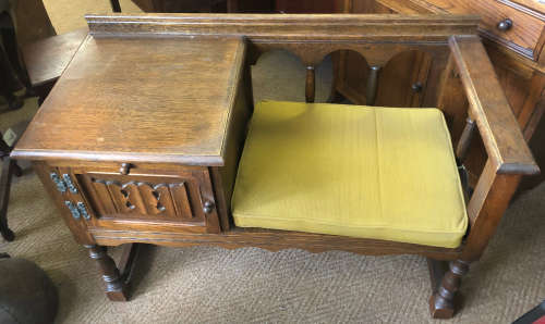 ADAM BEDE OAK TELEPHONE TABLE