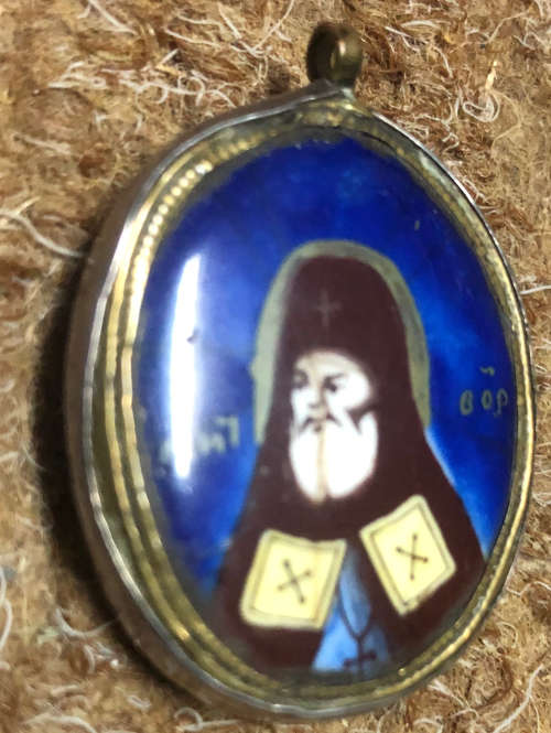 SILVER PENDANT HAND PAINTED RUSSIAN