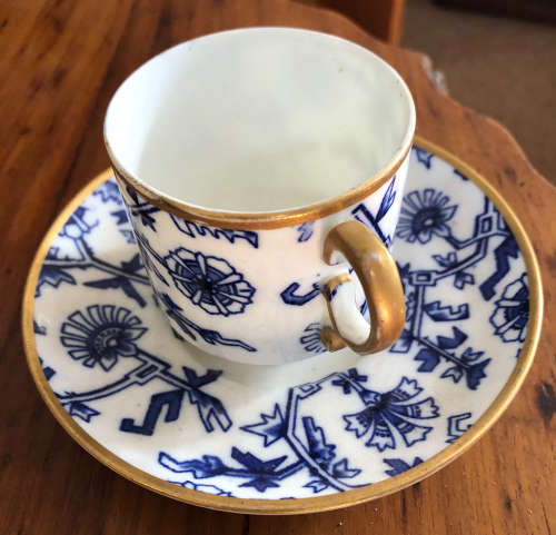 CUP AND SAUCER WITH 1878 REGISTRATION MARK