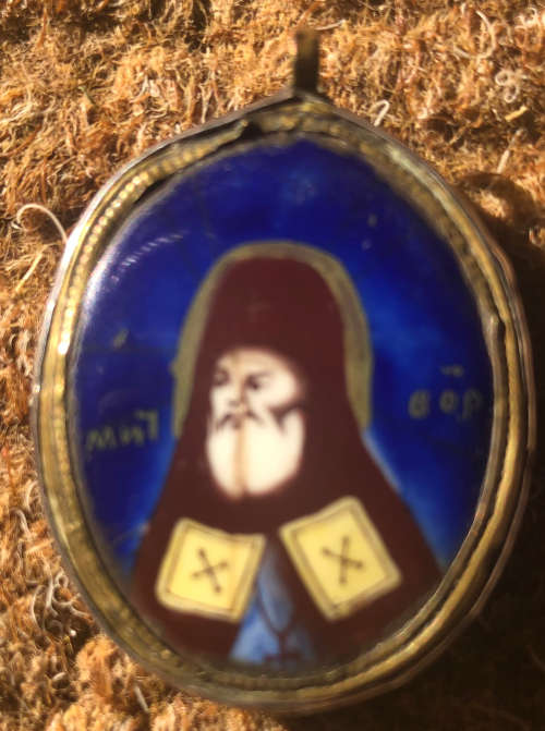 SILVER PENDANT HAND PAINTED RUSSIAN