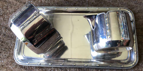 ART DECO WMF (WEPCO) SILVER PLATED SUGAR AND CREAMER