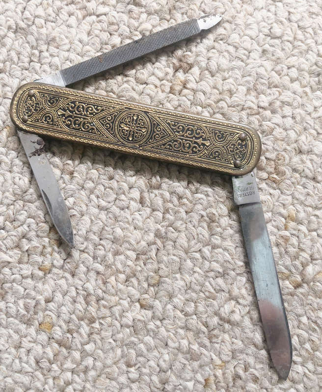 POCKET KNIFE SIGNED BIERHOFF SOLINGEN ADVERTISING BAYER