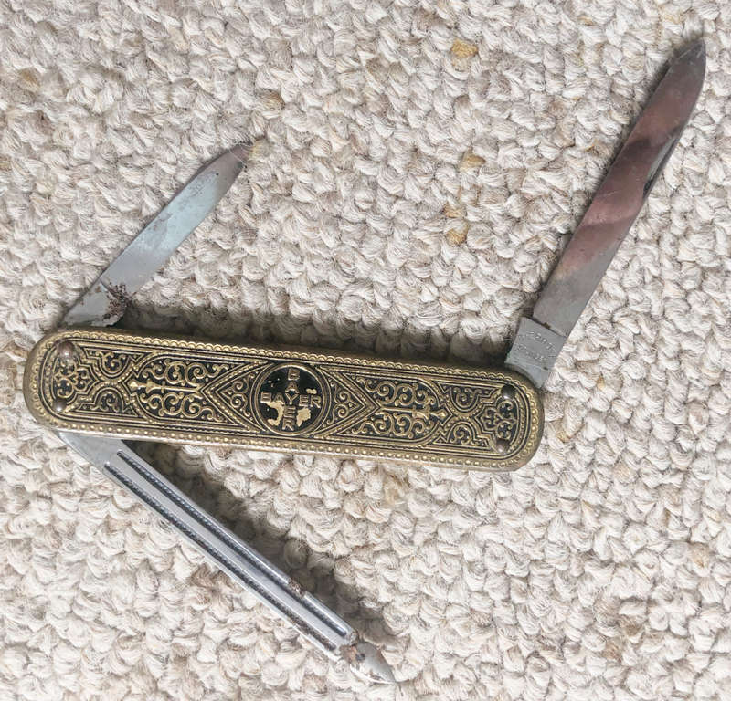 POCKET KNIFE SIGNED BIERHOFF SOLINGEN ADVERTISING BAYER