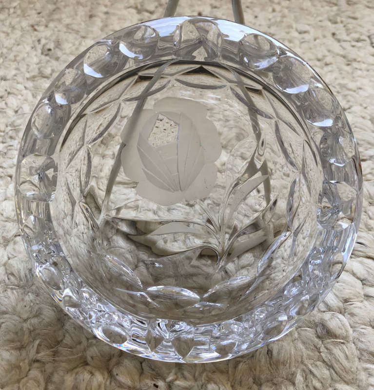 CRYSTAL ROSE CUT ASHTRAY