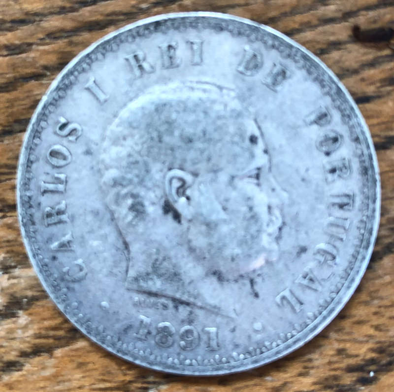 SILVER PORTUGAL 500 REIS 1891