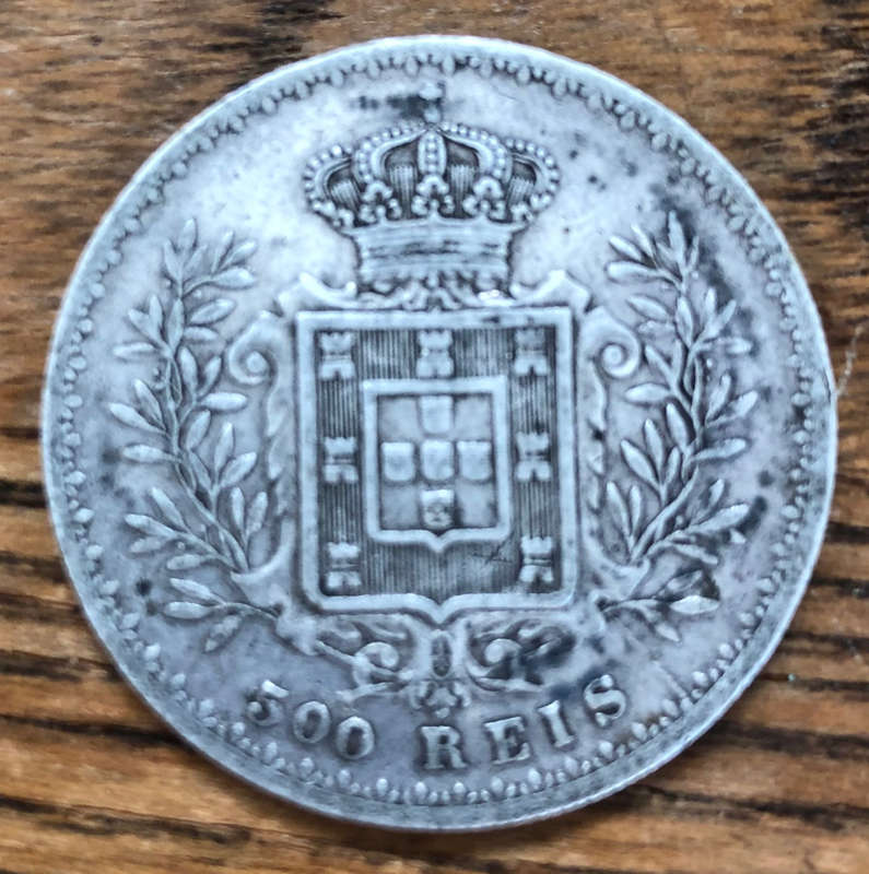 SILVER PORTUGAL 500 REIS 1891