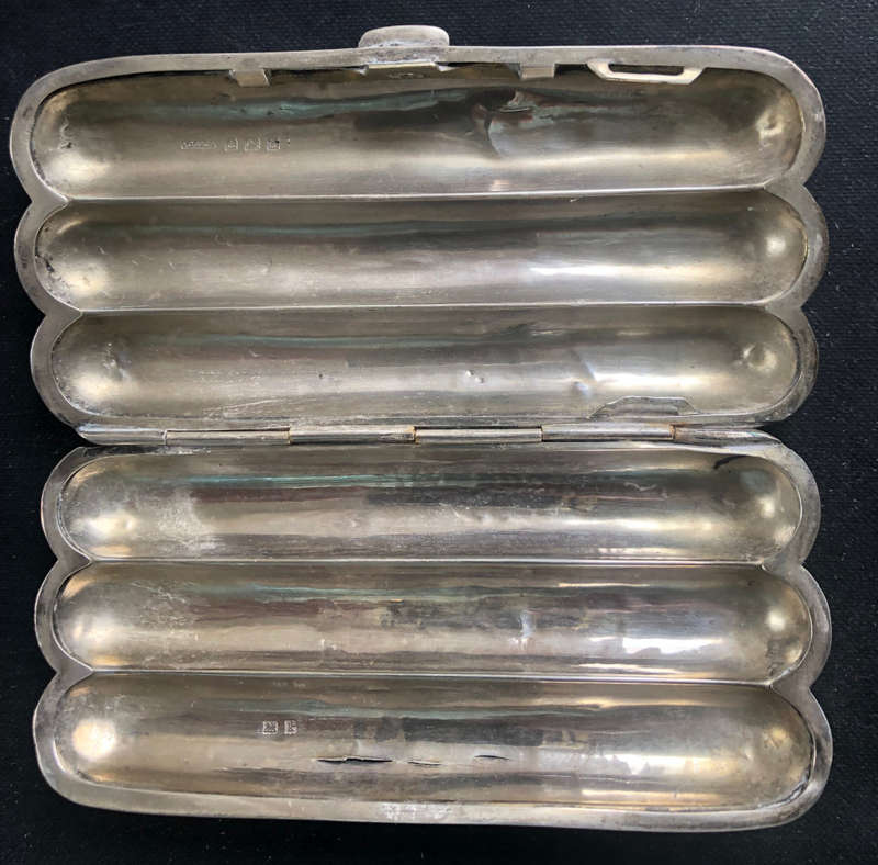 SILVER TRIPLE CIGAR CASE