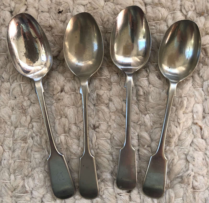 SPOONS DESERT FOUR SILVER PLATED