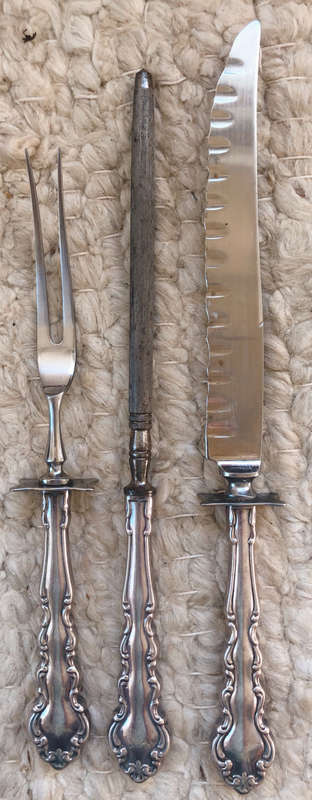 CARVING SET THREE PIECE COMMUNITY SILVER PLATE