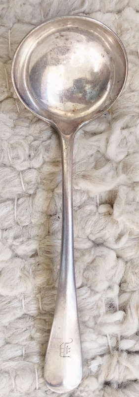 LADLE SAUCE WALKER & HALL A1 SILVER PLATING RATS TAIL
