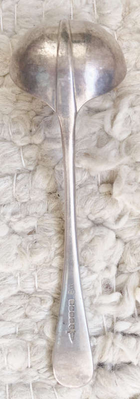 LADLE SAUCE WALKER & HALL A1 SILVER PLATING RATS TAIL