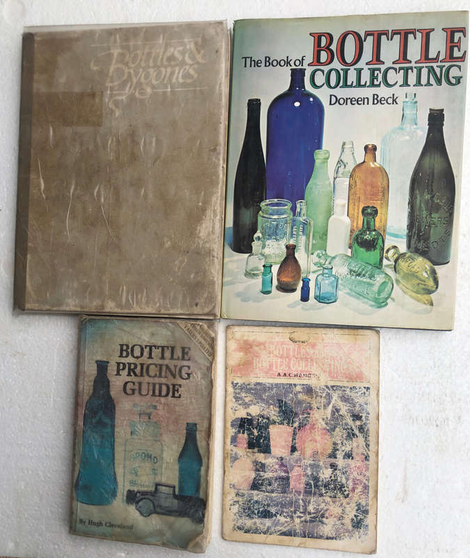 BOTTLES AND BYGONES, BOTTLE PRICING GUIDE AND 2 FURTHER BOOKS ON BOTTLE COLLECTING