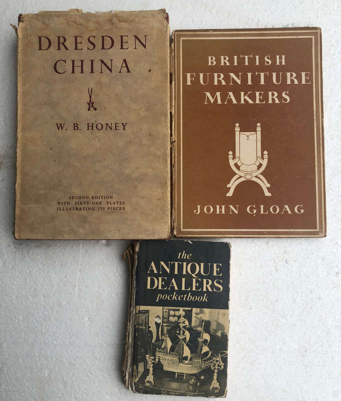 DRESDEN CHINA, ANTIQUE DEALERS POCKETBOOK AND BRITISH FURNITURE MAKERS