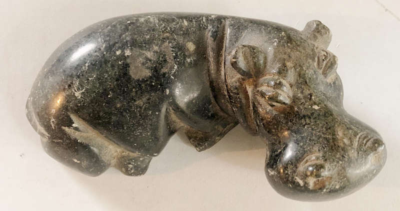 AFRICAN STONE CARVING OF A HIPPO